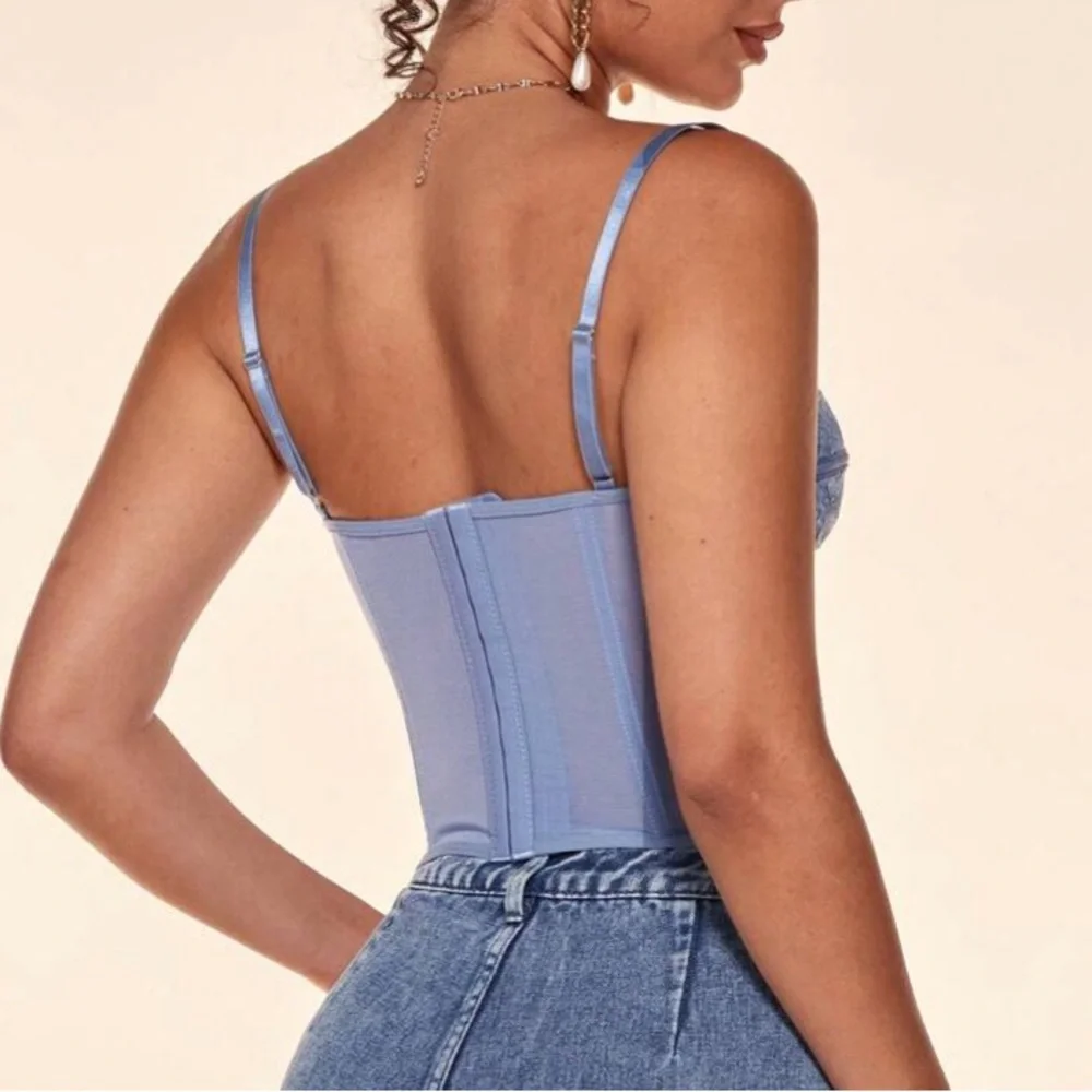 Luxe lace bustier corset cami crop top - Picture 6 of 16